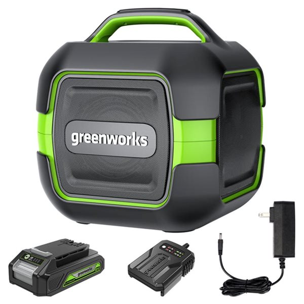 Greenworks POWERALL 24V Outdoor Bluetooth Portable Speaker with 2Ah Battery and Charger Green - Bellso